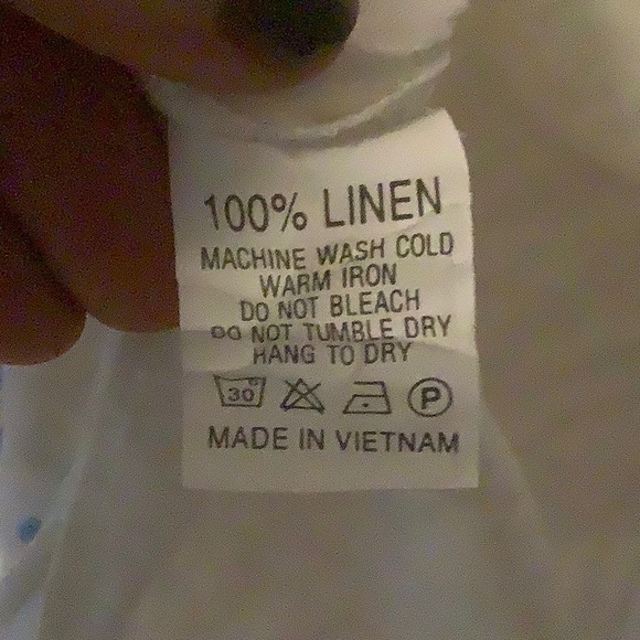 Angels by the Sea white linen tunic.  Size large.  Side zip. Excellent Shape. - Picture 8 of 8